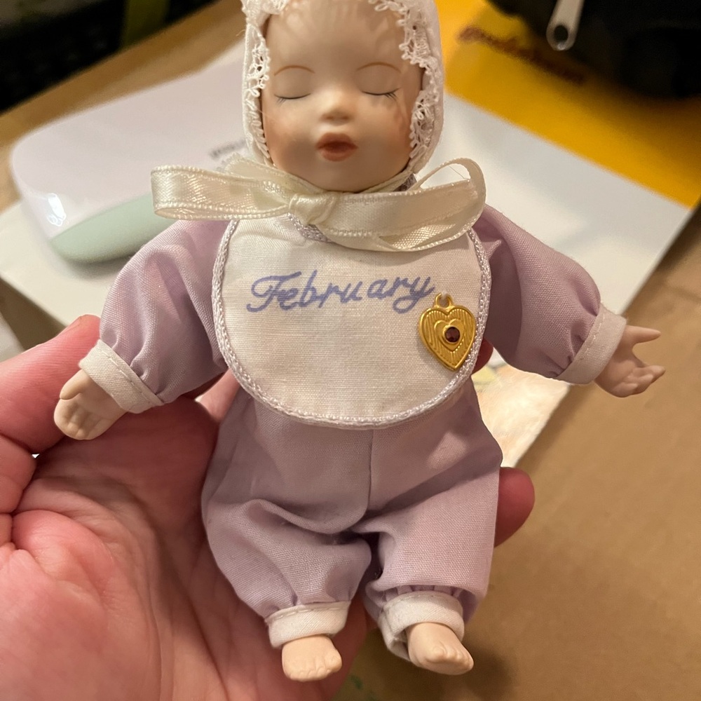 Ashton-Drake Galleries 6" February Amethyst Birthstone Baby Doll Vintage 1993